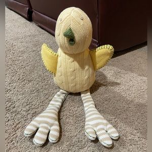 Pottery Barn Kids PBK Cassidy Unisex Baby Chick Cable Knit Plush Animal 18.5”L